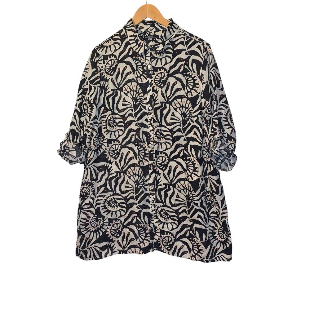Nicole Miller 100% Linen Top European Flax 1x